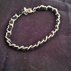 Silver and Black Chain Bracelet